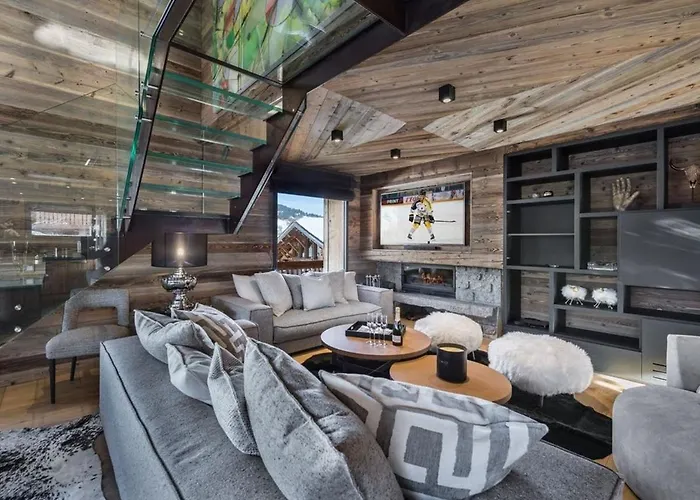 De Luxe Avec Jacuzzi, Salle Cinema Et Piscine Au Centre De - Fr-1-569-10 Megève